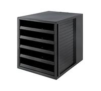 Han Karma-Mini-Cassettiera con 5 cassetti aperti, formato A4, colore: nero