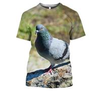 HAN MAN XIU Animal Dove 3D Printed T-Shirt Summer Men Women Casual Loose Short Sleeve Top Clothing