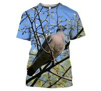 HAN MAN XIU Animal Dove 3D Printed T-Shirt Summer Men Women Casual Loose Short Sleeve Top Clothing