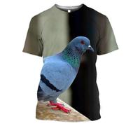 HAN MAN XIU Animal Dove 3D Printed T-Shirt Summer Men Women Casual Loose Short Sleeve Top Clothing