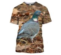 HAN MAN XIU Animale Dove 3D Printed T-Shirt Summer Men Women Casual Loose Short Sleeve Top Clothing