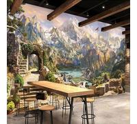 HAN MAN XIU Carta da parati 3D autoadesiva con paesaggio dipinto ad olio, ideale come sfondo per il divano del soggiorno, un'opera d'arte per la decorazione della casa.