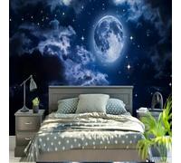 HAN MAN XIU Carta da parati 3D con cielo stellato luna e galassie ideale come sfondo per il divano del soggiorno e per la decorazione della casa.