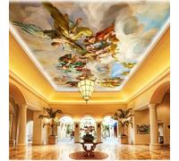 HAN MAN XIU Carta da parati 3D per soffitti con murales di angeli in stile retrò - Carta da parati decorativa in stile Art Déco per soffitti di salotti e camere da letto