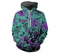 HAN MAN XIU Felpa Casual con Cappuccio e Maniche Lunghe con Stampa Digitale a pigmenti Colorati per Uomo e Donna