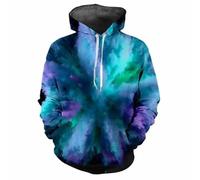 HAN MAN XIU Felpa Casual con Cappuccio e Maniche Lunghe per Uomo e Donna con Stampa Digitale a pigmenti Colorati
