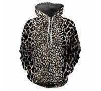HAN MAN XIU Felpa con Cappuccio Harajuku Streetwear con Stampa Leopardata per Ragazzi e Ragazze, Stile Sexy, Comoda, alla Moda, Hip-Hop