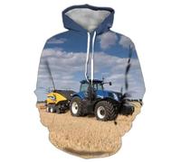 HAN MAN XIU Felpa con Cappuccio Serie Tractor con Stampa 3D, da Uomo e da Donna, Ampia, Streetwear, Hip Hop, Comoda e Casual