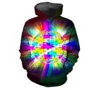 HAN MAN XIU Felpa con Cappuccio sferica Stampata in 3D Colorata per Uomo e Donna, Maglieria in Stile Harajuku, Felpa Pullover Ampia a Maniche Lunghe