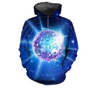 HAN MAN XIU Felpa con Cappuccio sferica Stampata in 3D Colorata per Uomo e Donna, Maglieria in Stile Harajuku, Felpa Pullover Ampia a Maniche Lunghe
