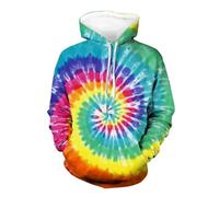 HAN MAN XIU Felpa con Cappuccio Stampata con Motivo a Spirale Tinto in Filo per Uomo e Donna - Felpa Casual Streetwear e Sportswear