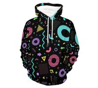 HAN MAN XIU Felpe con Cappuccio Colorate con Graffiti Stampati in 3D per Ragazzi e Ragazze - Abbigliamento Casual Streetwear Pullover Sportivi