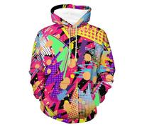 HAN MAN XIU Felpe con Cappuccio Colorate con Graffiti Stampati in 3D per Ragazzi e Ragazze - Felpe Casual Streetwear