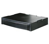 HAN MONITOR STAND 9250-13 - Supporto professionale per monitor con 1 cassetto, stabile, elegante e impilabile, colore: Nero