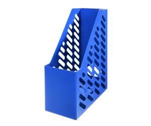 Han - Portariviste da tavolo Klassik XXL in plastica di alta qualità, formato C4, completo di etichetta, 11,5 x 24,8 x 14,5/32 cm, Blu