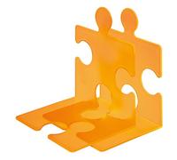 Han - Reggi CD/libri a forma di tessere di puzzle, 123 x 142 x 171 mm, confezione da 2 pezzi Arancione traslucido, plastica