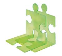 Han - Reggi CD/libri a forma di tessere di puzzle, 123 x 142 x 171 mm, confezione da 2 pezzi Verde translucido