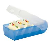 Han - Schedario CROCO, DIN A7, per 900 carte, incl. 5 piastre a punta, blu traslucido