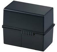 HAN Schedario formato DIN A6 orizzontale, design innovativo e attraente per 400 schede con cerniera in acciaio e chiusura a scatto, con registro A-Z, nero, 976-K-13, 1 pezzo