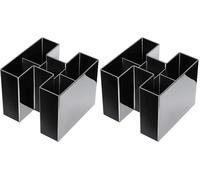 HAN scrivania porta penne Bravo, lucido ed espandibile con 5 scomparti, nero, 17455-13 (Confezione da 2)