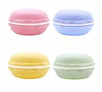 HAN SHENG Confezione da 4 grandi scatole organizer per gioielli Macaron da 10 cm, contenitore decorativo per orecchini, anelli, collane (blu, verde, rosa, giallo)