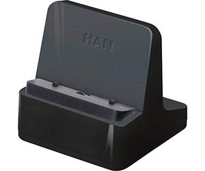 HAN Smartphoneständer smart-Line - eleganter und höchglänzender Smartphoneständer mit intelligenter Kabelführung, schwarz, 92130-13