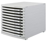 Han - Struttura portadocumenti, con 10 cassetti aperti, formato B4, linea Contur grigio