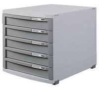 Han - Struttura portadocumenti, con 5 cassetti chiusi, formato B4, linea Contur Grigio scuro / grigio chiaro
