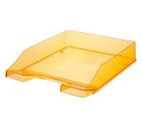 Han - Vaschetta portacorrispondenza Standard in plastica trasparente, impilabile verticalmente o sfalsata, per documenti formato C4, 25,5 x 6,5 x 34,8 cm, colore: Arancio