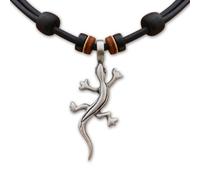 HANA LIMA Collana in pelle con ciondolo a forma di geco per uomo e donna regolabile Collana da surfista