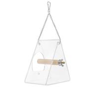 HANABASS 1 Mangiatoia per Uccelli Trasparente Acrilico con Ventosa Accessorio Pratico per gli Uccelli All Appesa o Resistente e Facile da Installare