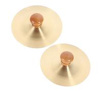 HANABASS 1 Paio Strumento musicale Cymbal in bronzo Pietti di performance piatti a mano per batteria piatti di dito piatti a mano per feste piccoli piatti ritmici mini piatti rame D'oro