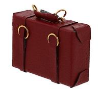 HANABASS 1 Pz Valigia Della Casa Delle Bambole Arredamento Per La Casa Retrò Valigetta in Miniatura Bagaglio Borse in Miniatura Decorazioni Mini Arredamento Valigia Vintage Di Legno Rosso