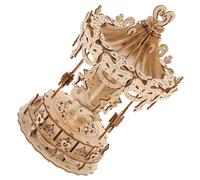 HANABASS 1 Set Giocattoli Di Giostra Puzzle Per Ragazzo Adulti Educativo Natale Piccolo Tuo Puzzle 3d Per Giocattoli Puzzle in Legno Beige Di Legno