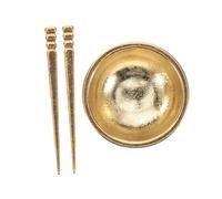 HANABASS 1 Set mini mobili piccoli mobili accessorio educativo arredamento mini ciotola accessori da cucina mobili per la casa in miniatura giocattolo da tavola in miniatura lega D'oro