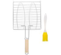 HANABASS 1 Set per Barbecue Cestino per Clip per e Spazzola per Kit Completo per Grigliate all Strumenti Inossidabile Resistenti e Leggeri Accessori BBQ Essenziali per