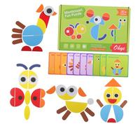HANABASS 1 Set puzzle geometrico puzzle sagomati Puzzle di riconoscimento delle forme Esplorare i modelli geometrici blocchi di pattern puzzle di disposizione dei pattern stecca