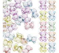 HANABASS 100 Pezzi Perline Orso in Acrilico Trasparente per Bigiotteria Fai da Te, Accessori per Braccialetti ed Orecchini, Progetto Artigianale per Migliorare la Manualità Colore Casuale