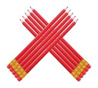 HANABASS 12 Matite Colorate in Legno Pre-temperate Rosse con Gomma senza Lattice, Matite Cancellabili per Correzione, Disegno e Valutazione Test, Forma Esagonale per Comfort, Uso