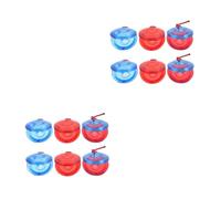 HANABASS 12 Pezzi Strumenti Musicali Montessori per Castagnette in Plastica Trasparente Tavoletta Percussiva Rotonda Colorata Educativo per Rosso e Blu