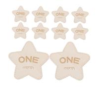 HANABASS 12 Pezzi targa del dischi milestone mensili Articoli fotografici neonati pietra miliare dei mesi del numeri delle pietre miliari del di legno Beige