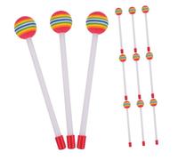 HANABASS 12pezzi Bacchette Di Plastica Per Ragazzo Ragazza Colorati Forma Di Lecca-lecca Teste Morbide in Schiuma Bacchette Per Percussioni Per Batteria Timpani e Xilofono Per Apprendimento