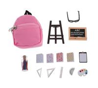 HANABASS 16 Pezzi materiale scolastico lavagna per mini roba per bambole roba da mini scuola mini oggetti per la casa delle bambole mini libro per bambole mini lavagna plastica