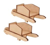 HANABASS 2 Mini Carretto Legno per Casa delle da Decorazione per Giardino Miniatura con Design Realistico e Dettagli Accessori per e Decorazioni Domestiche