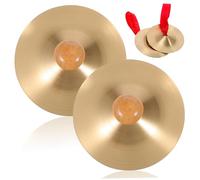 HANABASS 2 paia Cymbali per Danza Del Ventre con Manici Legno Strumento Musicale per Feste e Resistente Suono