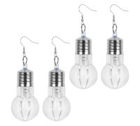 HANABASS 2 Paia di Orecchini Pendenti a Forma di Lampadina Bianca in Plastica e Resina, Luminosi per Feste Serali e Adatti per Compleanni o Raduni Familiari