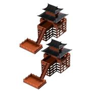 HANABASS 2 Pezzi Casa su Palafitte Miniatura, Struttura su Palafitte in Plastica, Design a 2 Piani, per Scrivania e Fai da Te, Compatto, Realismo Elevato