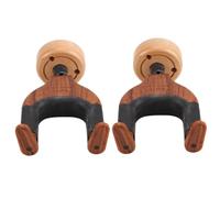 HANABASS 2 Pezzi Ganci per Chitarra da Muro in Legno Massello con Supporto Rimovibile e Culla Profonda per Strumenti Corda Facili da Installare Colore Base Casuale Colore