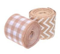 HANABASS 2 Pezzi Nastro Natalizio in Juta con Filo, Scozzese Classico | Stile Rustico Vintage, Bordo Sagomabile, per Fiocchi, Albero, Ghirlande e Decorazioni Invernali