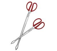 HANABASS 2 pezzi Pinze Lunghe Curve per Granchi e Morsetti in Acciaio Resistente Presa Dentata per Raccolta Rifiuti e Pesca all Aperto